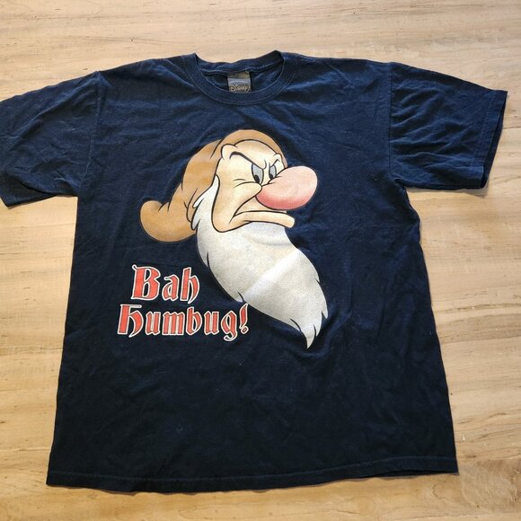 Vintage Disney Grumpy Bah Humbug T-Shirt Snow White Dwarves Mens Large - Picture 3 of 9